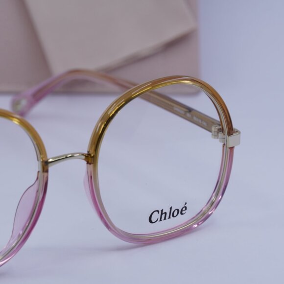 Chloe CH0032O 001 Round Eyeglasses 55mm - Yellow/Pink - Picture 6 of 11